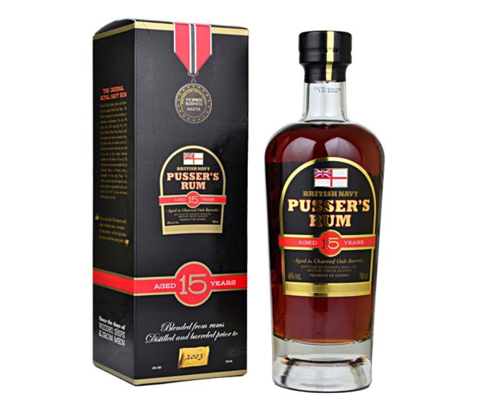 Pusser's Rum 15 Year Aged Rum bottle
