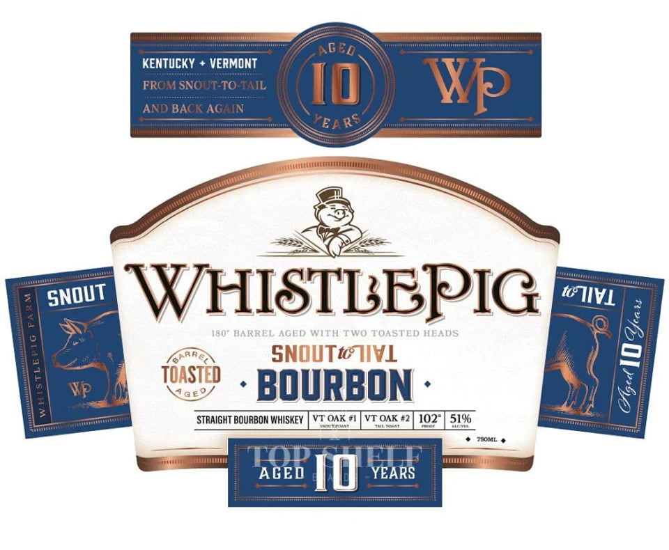 WhistlePig Snout to Tail 10 Year Old Bourbon bottle