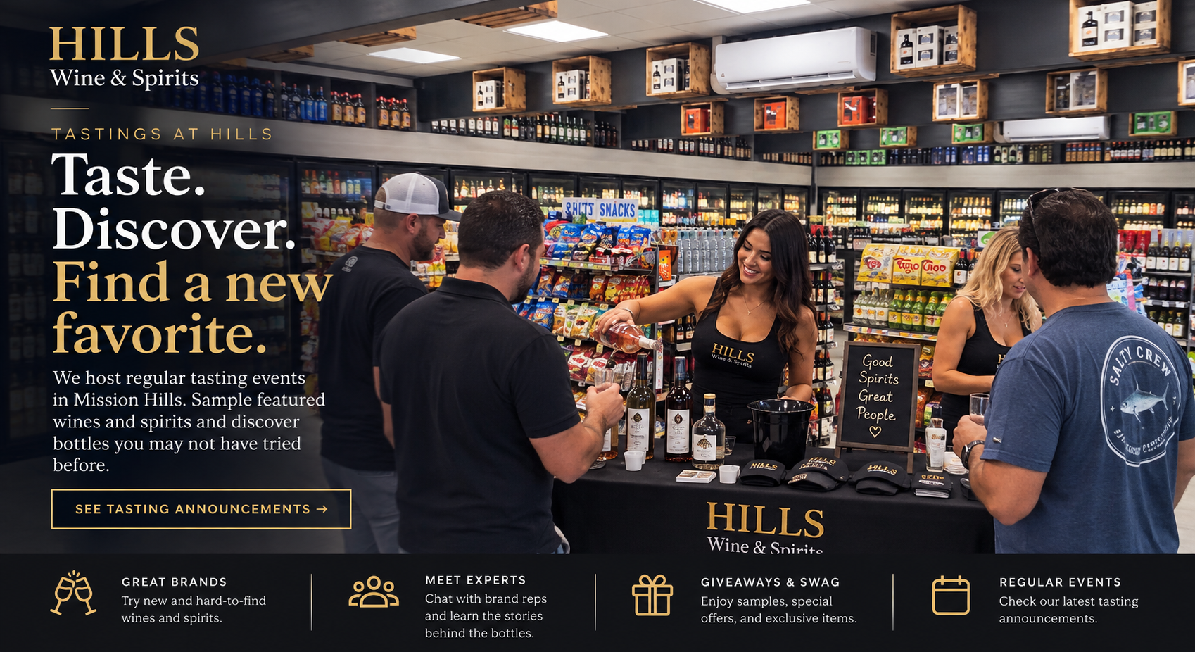Tastings at Hills Wine & Spirits in Mission Hills