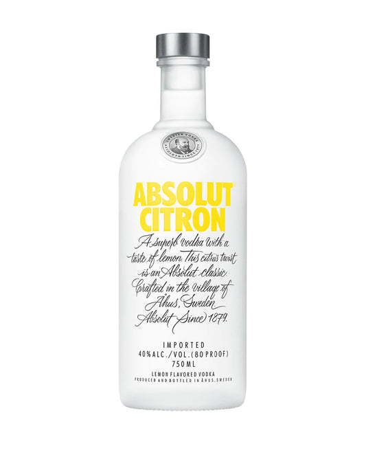 Absolut Citron Vodka bottle