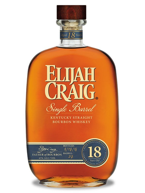 Elijah Craig 18 Year Old Bourbon Whiskey bottle