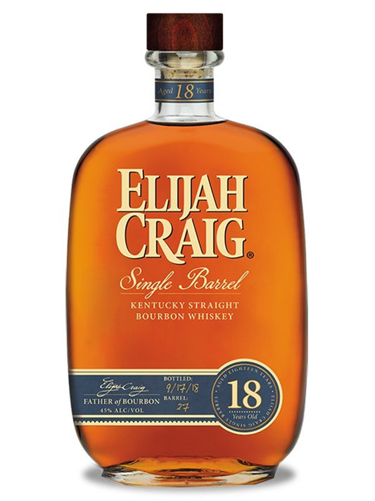 Elijah Craig 18 Year Old Bourbon Whiskey bottle