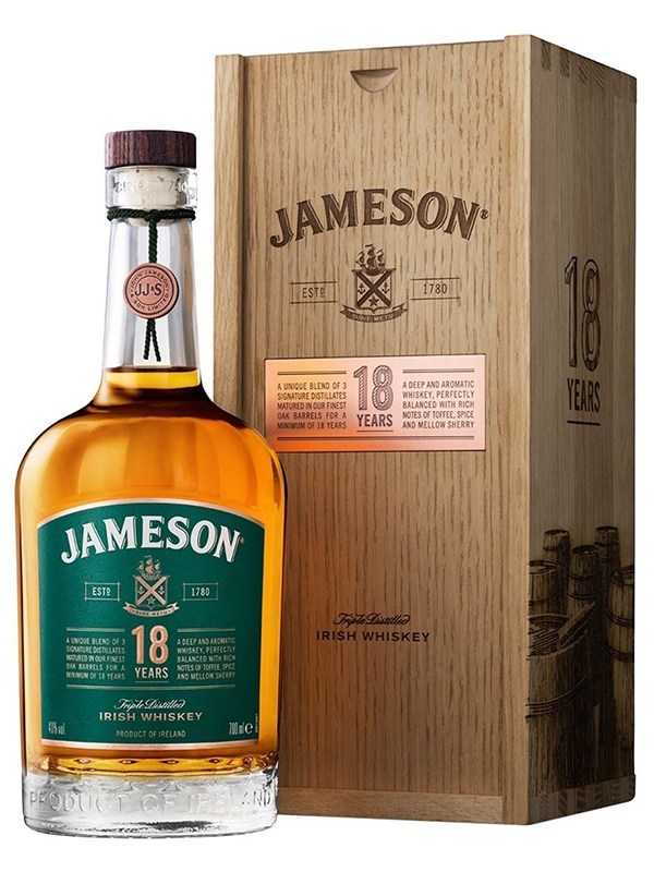 Jameson 18 Year Old Irish Whiskey bottle