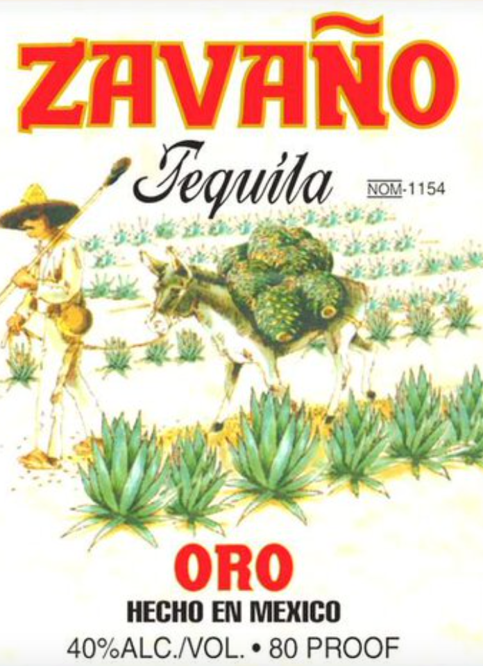 Zavaño Oro Gold Tequila bottle