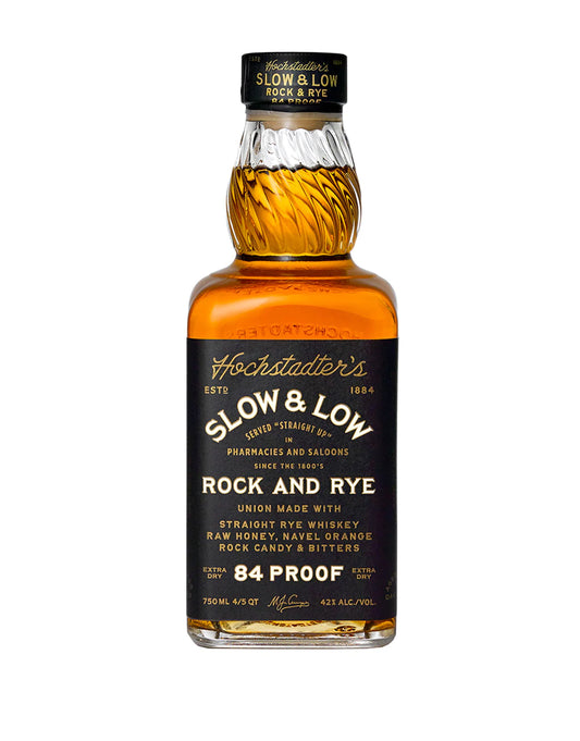 Hochstadter's Slow & Low Rock and Rye 84 Proof bottle