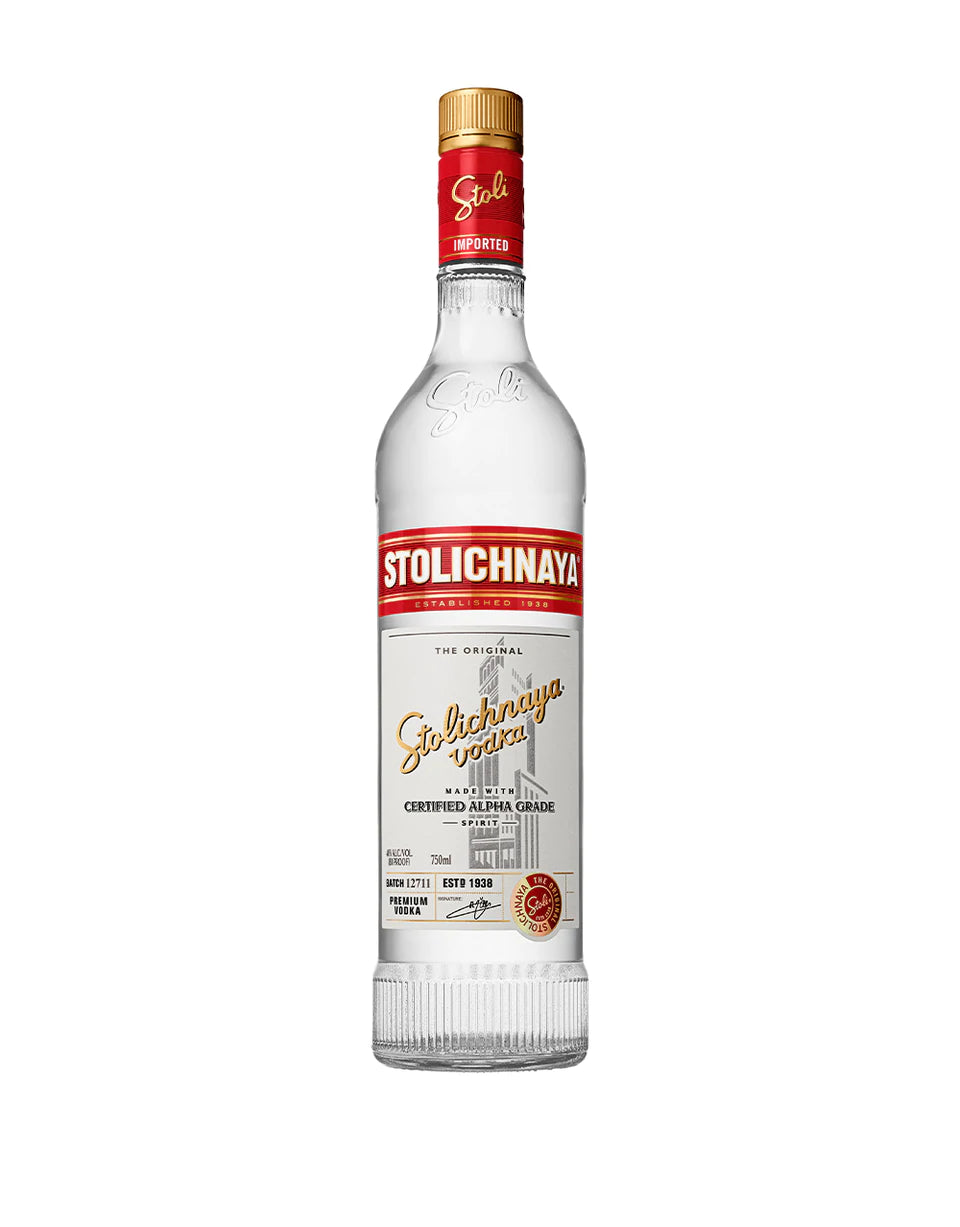 Stolichnaya Vodka bottle