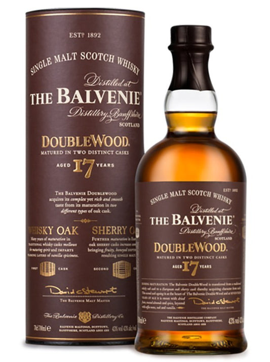 The Balvenie DoubleWood 17 Year Old Scotch Whisky bottle