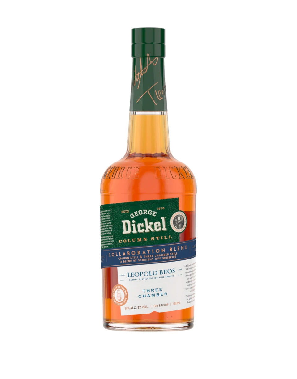 George Dickel and Leopold Brothers Blend Rye bottle