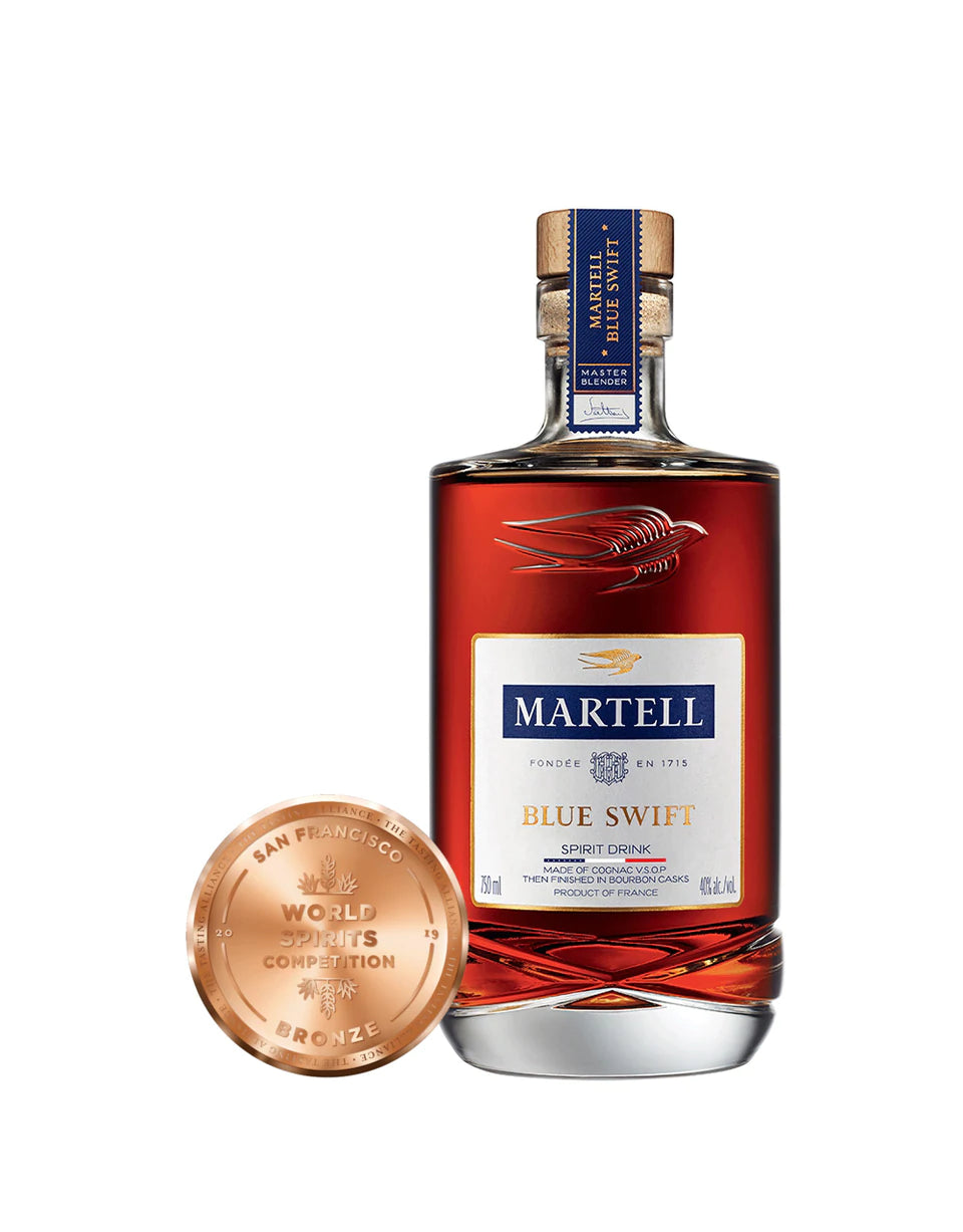 Martell Blue Swift Cognac bottle